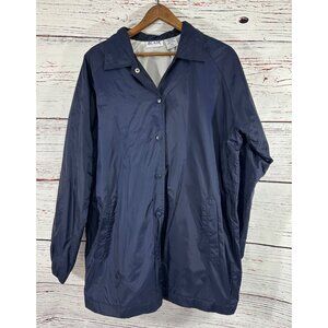 Blair Navy Blue Snap Front Lightweight Jacket Womens Medium Vtg